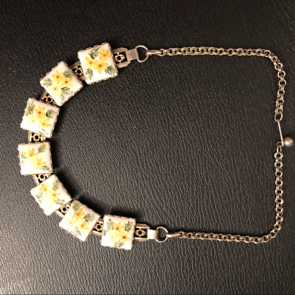 Vintage Floral Tiled Choker